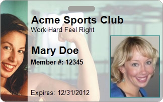 Clubs And Membership ID Card Sample